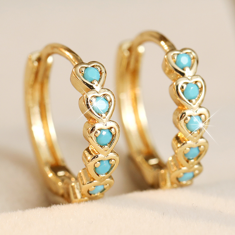 Women's Textured Copper Hollow Round Hoops Set